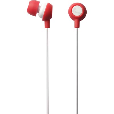 Elecom Sports Earphones, Cable Clip, Pouch, 3 Ear Caps, Red